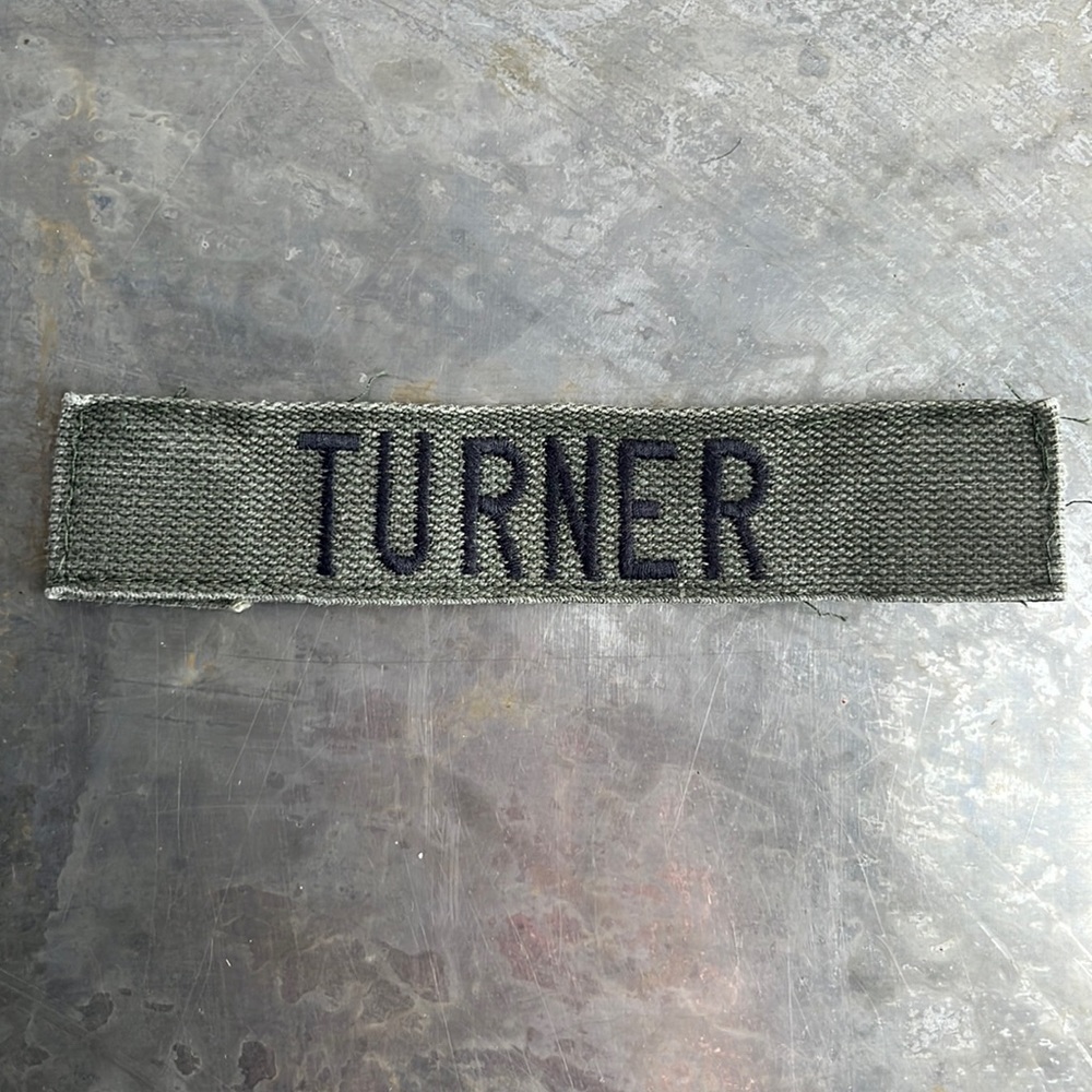 TURNER Embroidered Vintage ‘Army Green’ Military Name Tape Patch